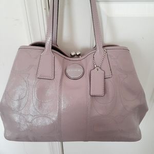 NWOT Coach LILAC Metallic Leather KISSLOCK Purse